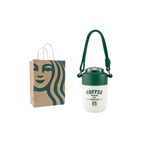 Starbucks Retro White & Green Series — Stylish & Eye-Catching — Simple, Chic, and Portable — 353ml Stainless Steel Tumbler