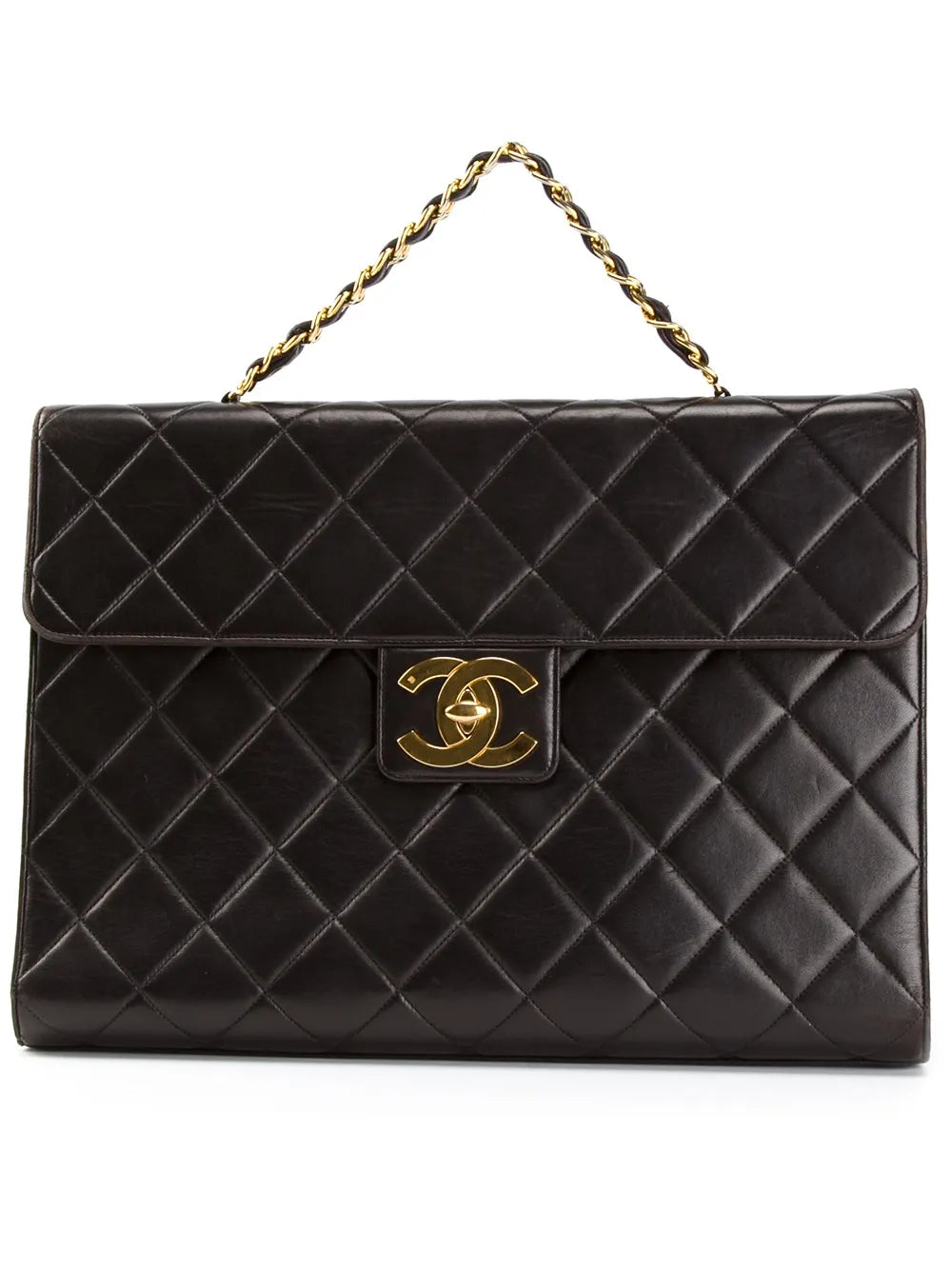 quilted classic flap jumbo brief case