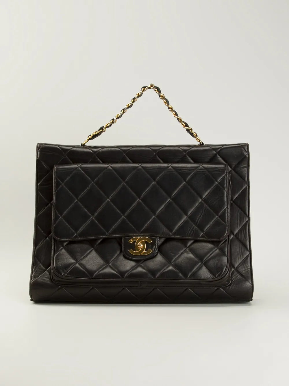 quilted classic flap jumbo brief case