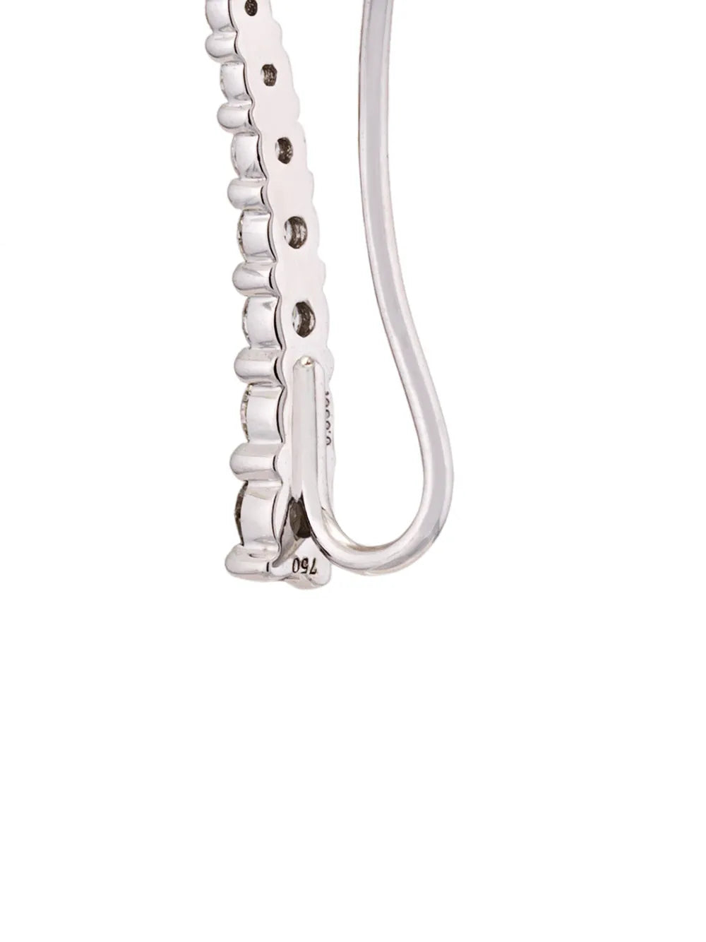 Dasha white diamond left side small slider earring