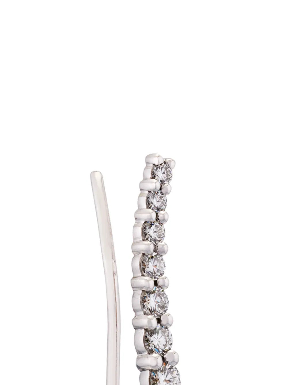 Dasha white diamond left side small slider earring