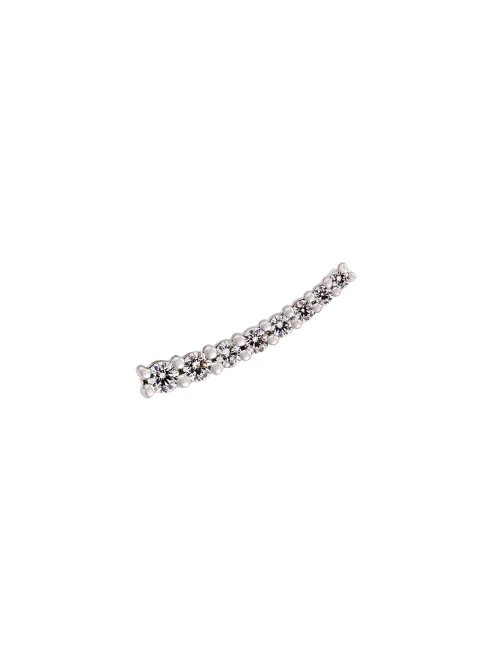 Dasha white diamond left side small slider earring