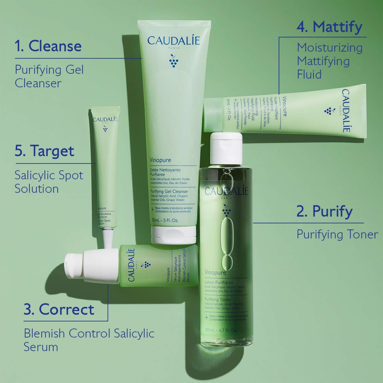 Caudalie Vinopure Natural Salicylic Acid Pore Minimising Serum 30ml