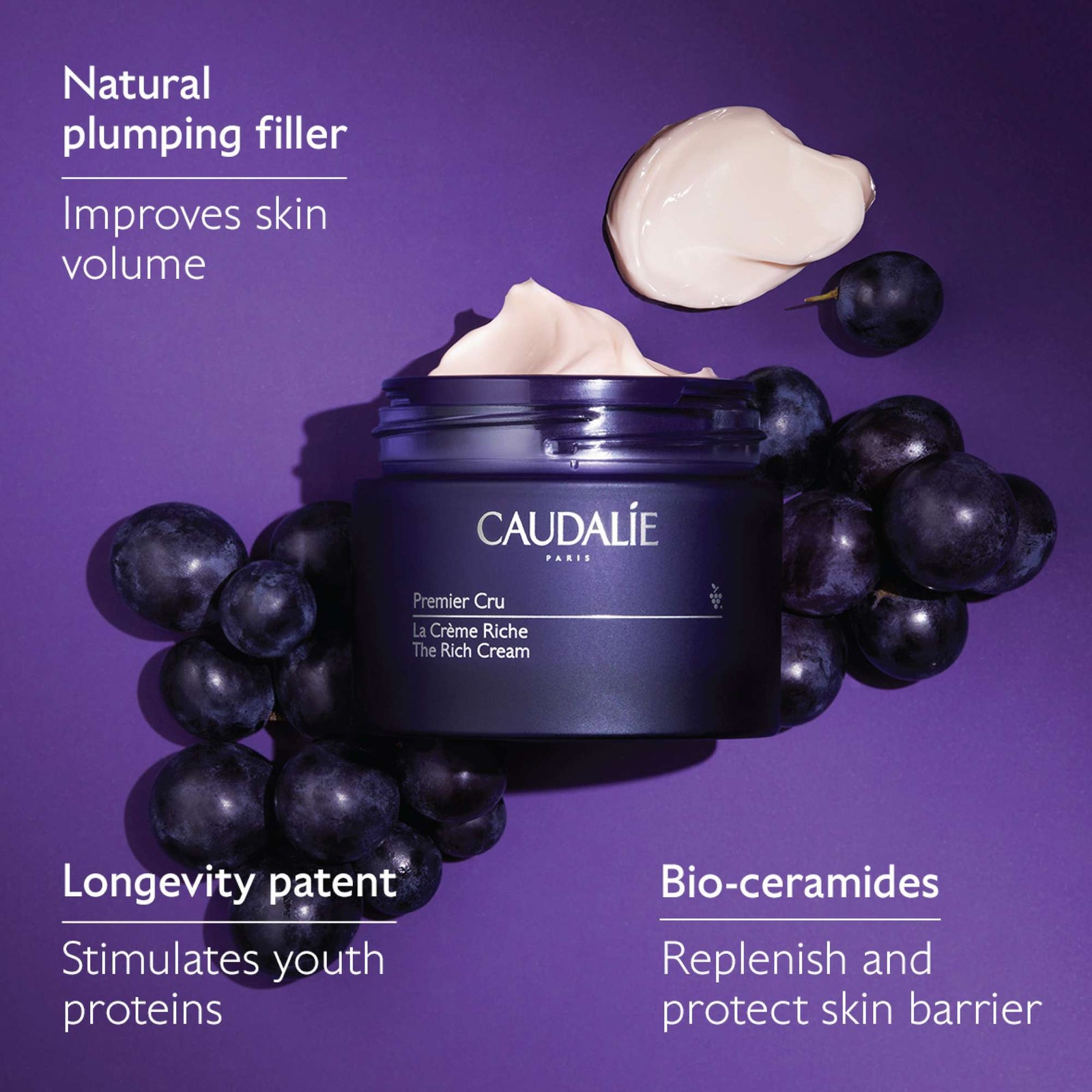 Caudalie Premier Cru Skin Barrier Rich Refillable Moisturiser with Bio-Ceramides 50ml