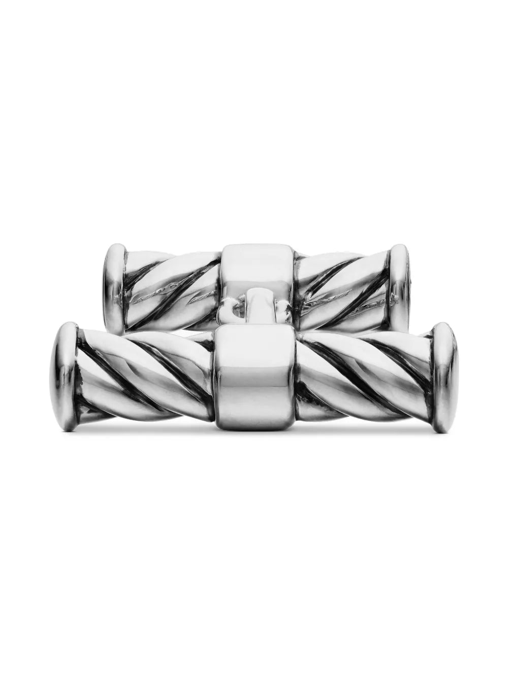 sterling silver Cable Elongated cufflinks (22mm)