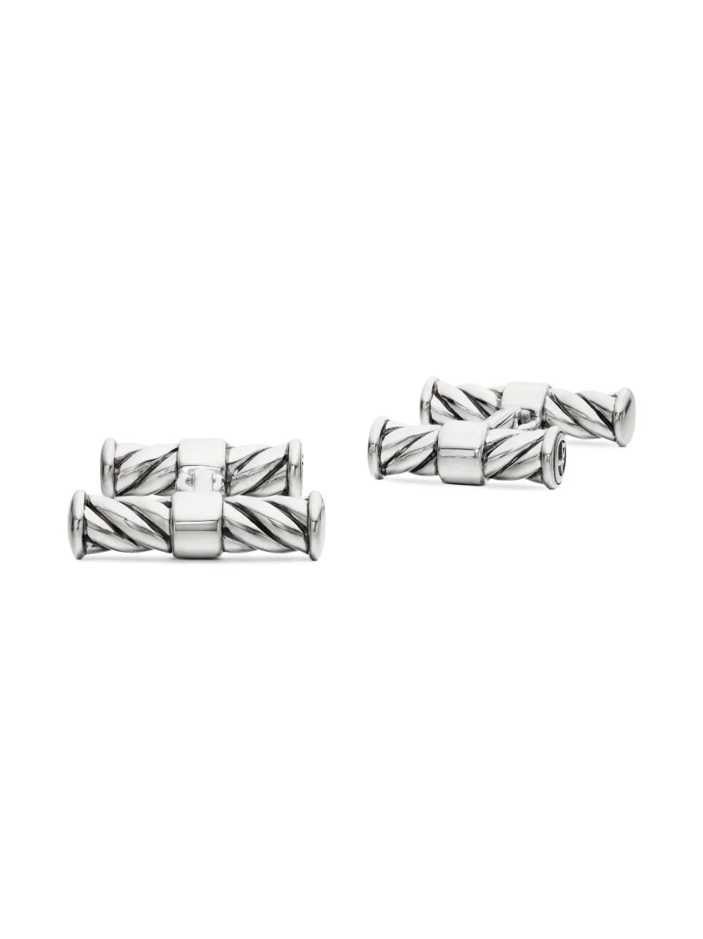 sterling silver Cable Elongated cufflinks (22mm)