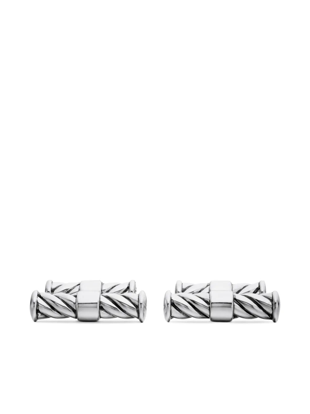 sterling silver Cable Elongated cufflinks (22mm)