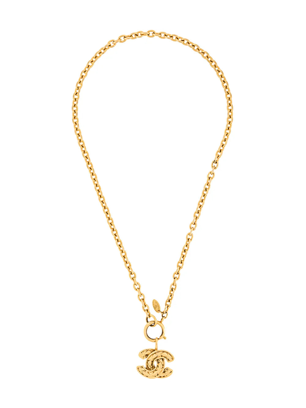 1980s quilted pendant necklace