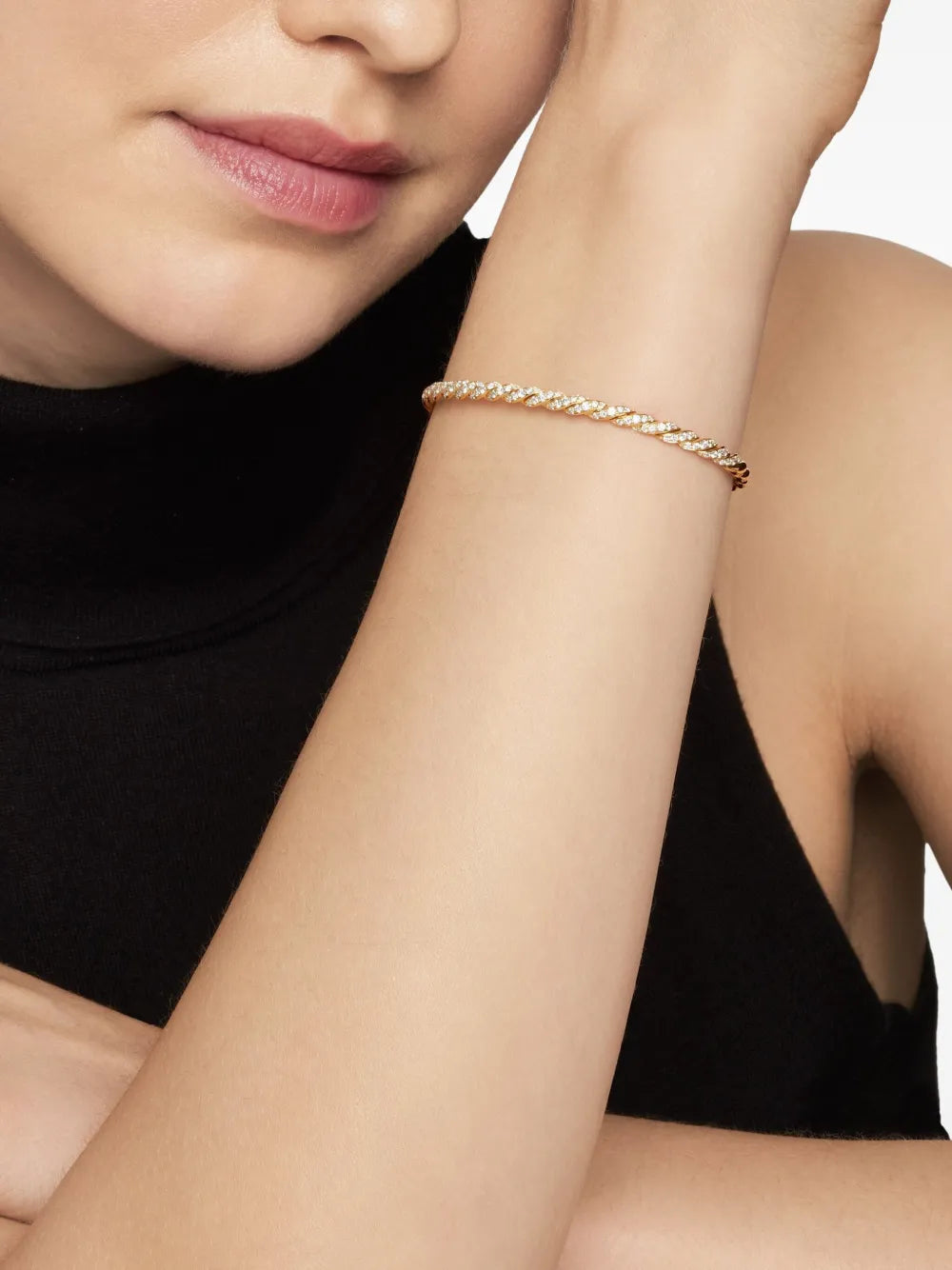 18kt yellow gold Sculpted Cable Flex bracelet (3.5mm)