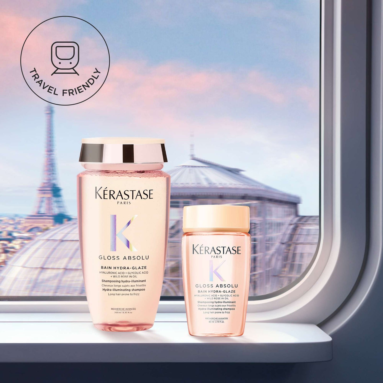 Kérastase Gloss Absolu Shampoo for All Hair Types with Glycolic Acid, Hyaluronic Acid & Wild Rose 80ml