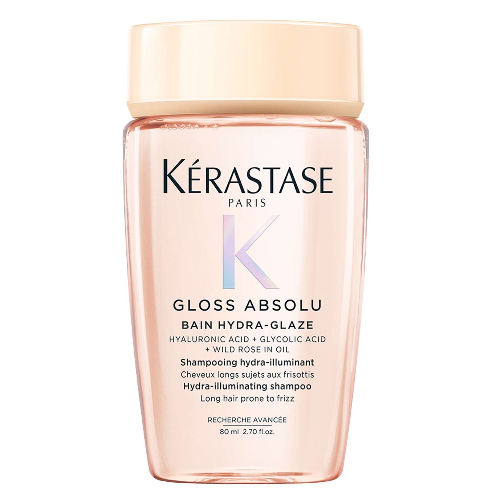 Kérastase Gloss Absolu Shampoo for All Hair Types with Glycolic Acid, Hyaluronic Acid & Wild Rose 80ml