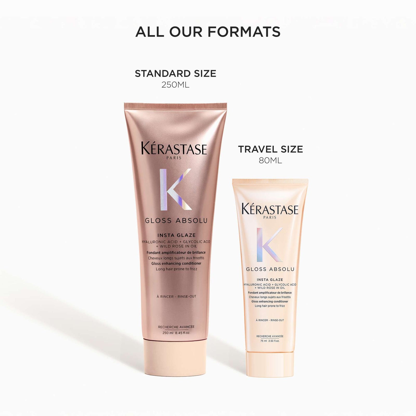 Kérastase Gloss Absolu Conditioner for All Hair Types with Glycolic Acid, Hyaluronic Acid & Wild Rose 75ml