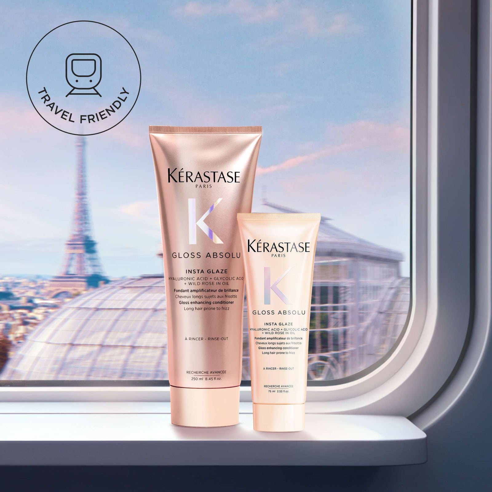 Kérastase Gloss Absolu Conditioner for All Hair Types with Glycolic Acid, Hyaluronic Acid & Wild Rose 75ml