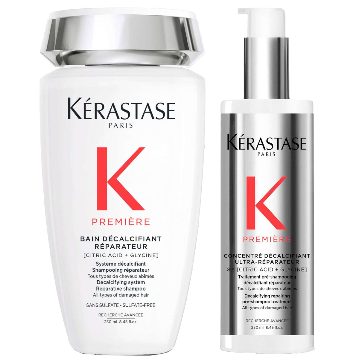 Kérastase Duo: Première Decalcifying Repairing Pre-Shampoo and Shampoo 250ml for Damaged Hair