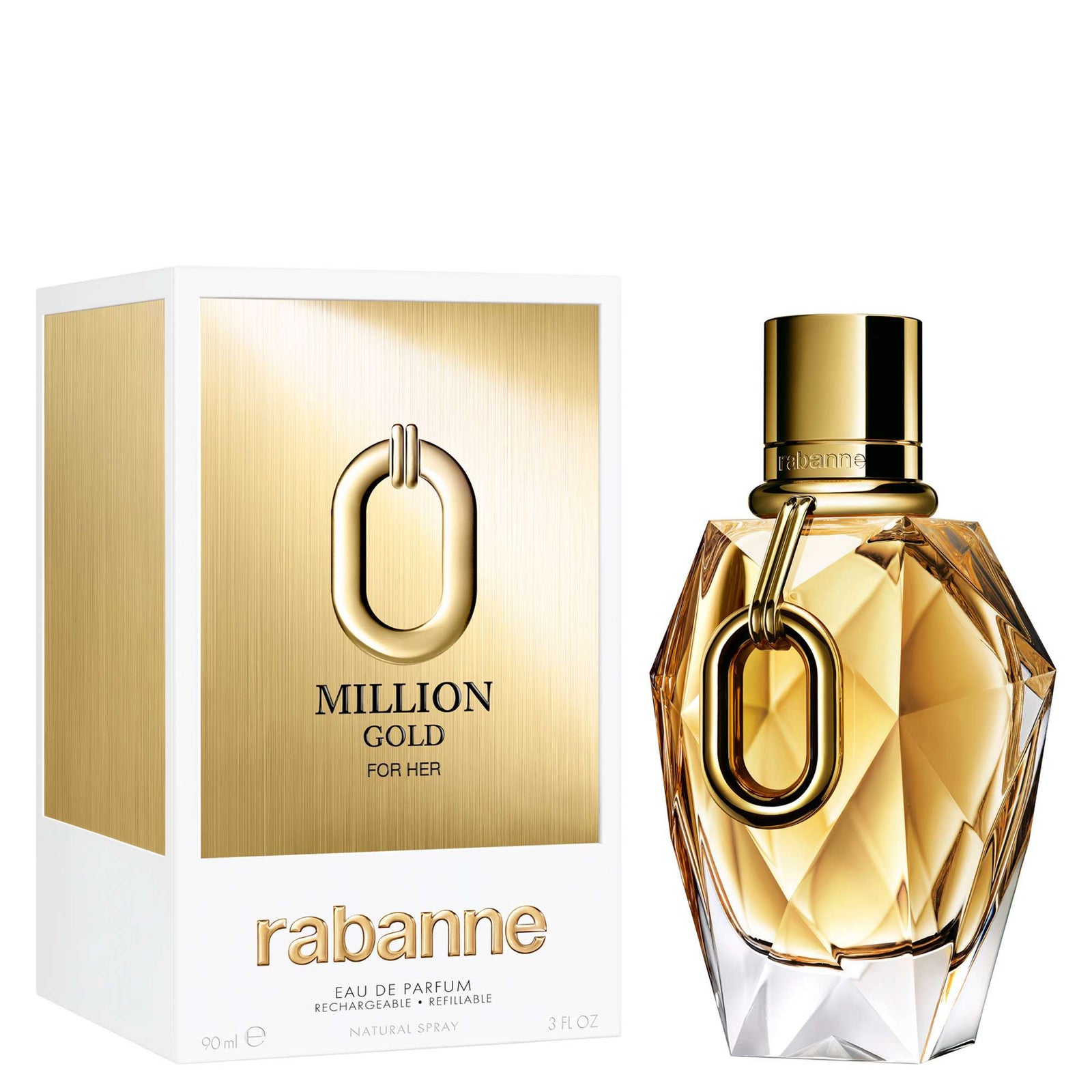 Rabanne Million Gold For Her Eau de Parfum Refillable 90ml