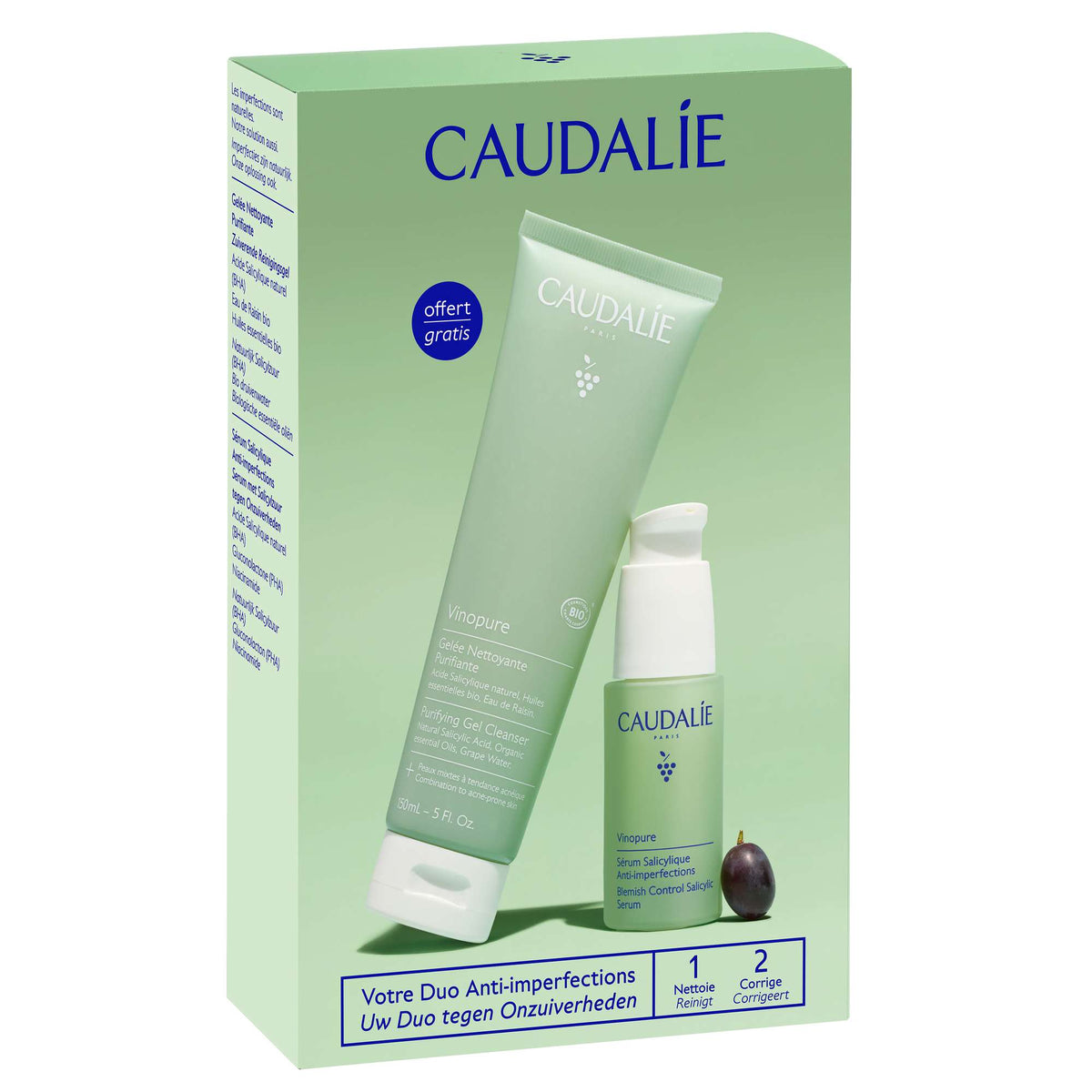 Caudalie Vinopure Serum & Suncare Set (Worth £32)