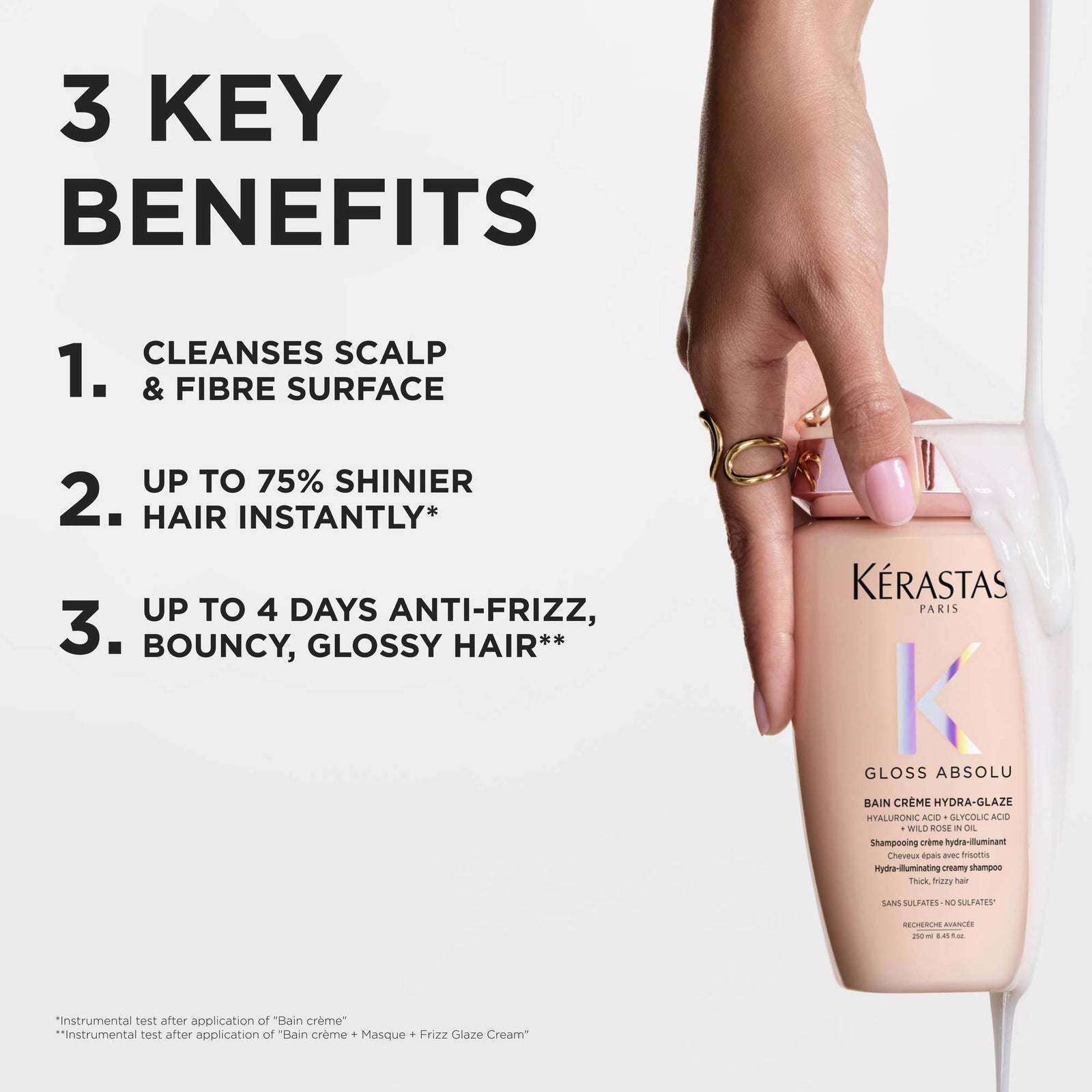 Kérastase Gloss Absolu Absolu Bain Crème Hydra-Glaze Shampoo For Thick Frizzy Hair 80ml