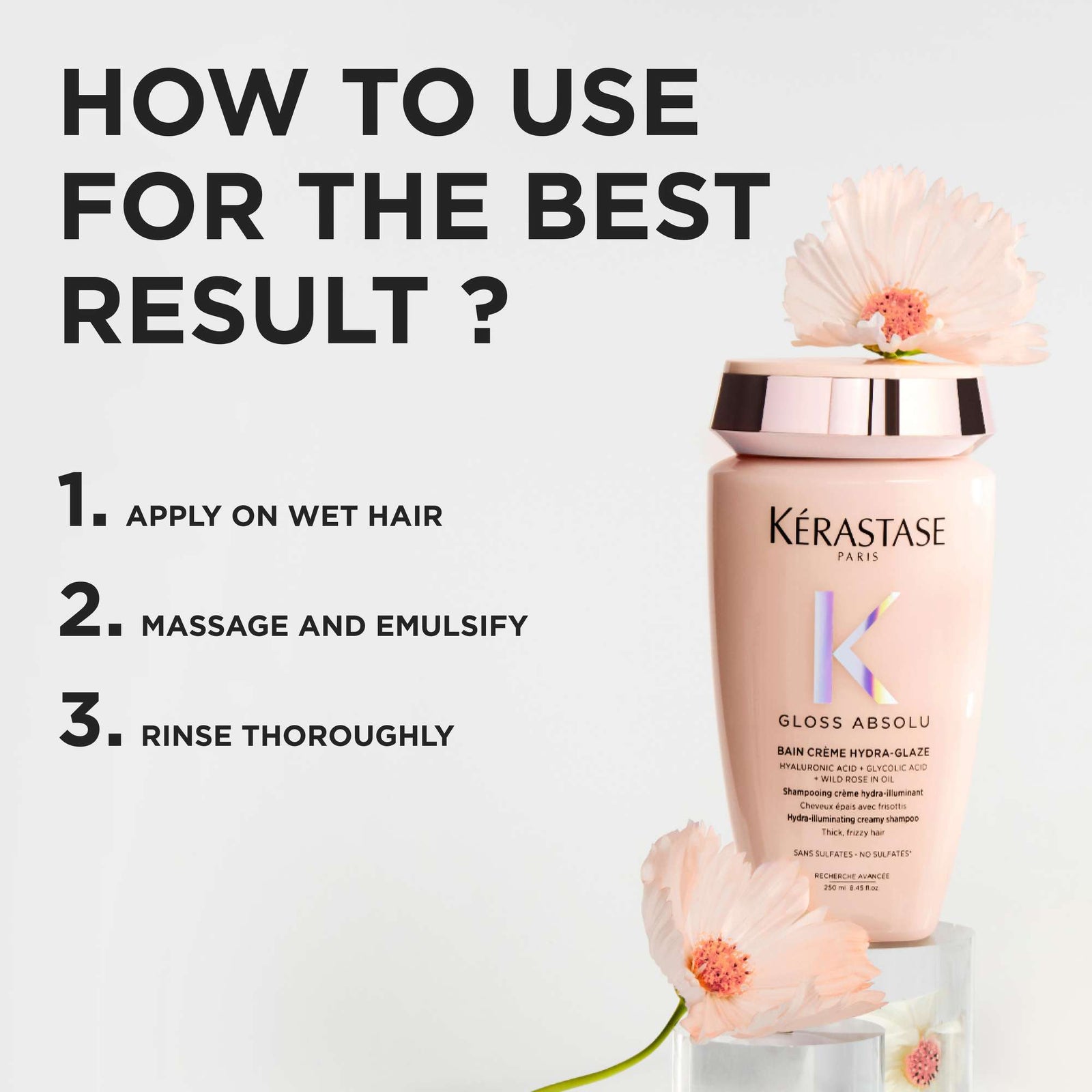 Kérastase Gloss Absolu Absolu Bain Crème Hydra-Glaze Shampoo For Thick Frizzy Hair 80ml