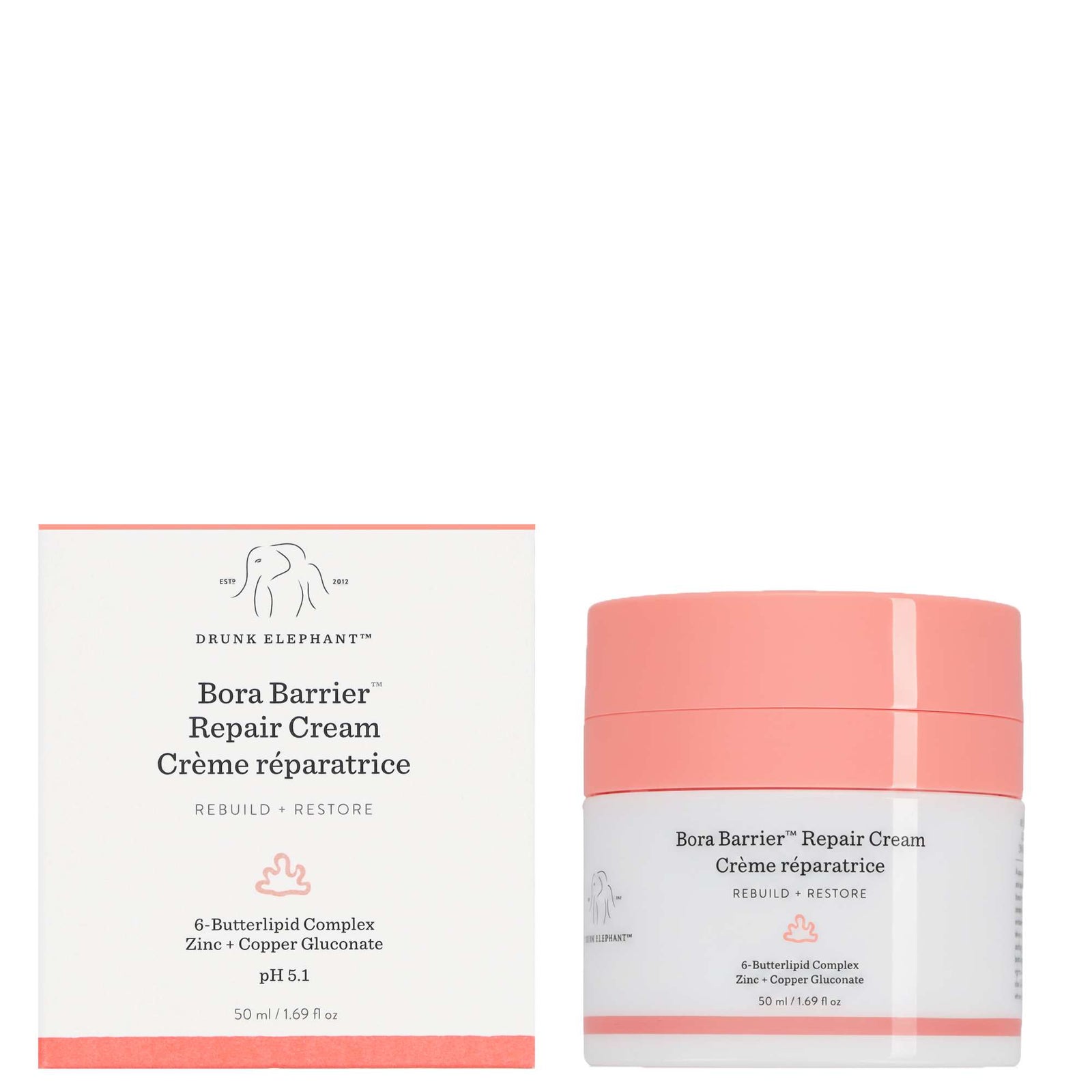 Drunk Elephant Moisturisers Bora Barrier Rich Repair Moisturiser with 6-Butterlipid Complex 50ml