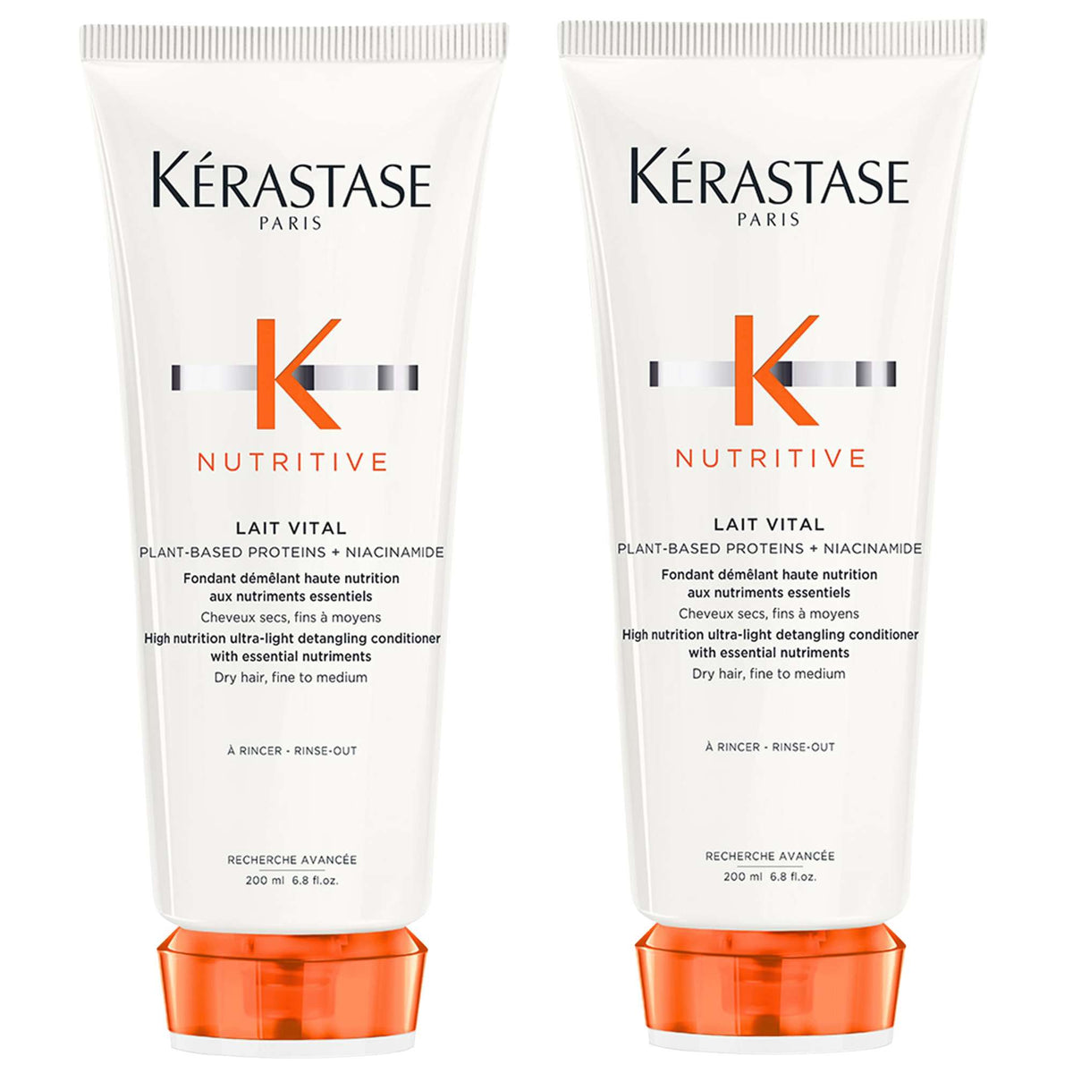 Kérastase Nutritive Lait Vital High Nutrition Ultra-Light Conditioner for Dry, Fine to Medium Hair 200ml Duo