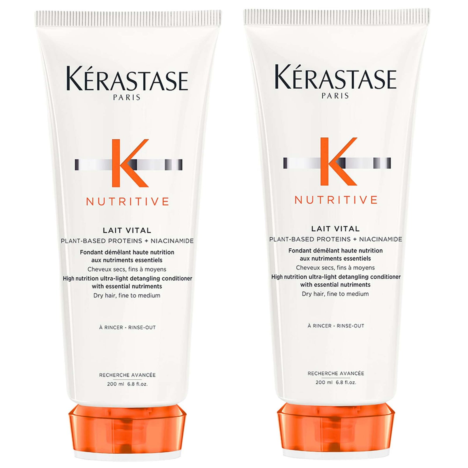 Kérastase Nutritive Lait Vital High Nutrition Ultra-Light Conditioner for Dry, Fine to Medium Hair 200ml Duo