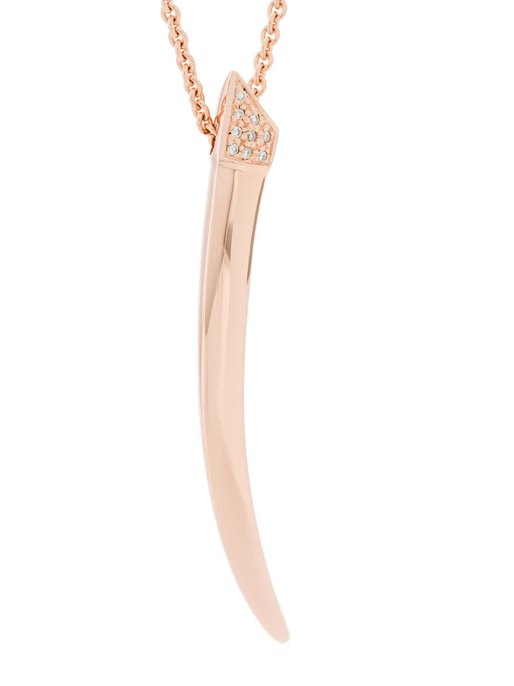 Tusk pave diamond pendant necklace