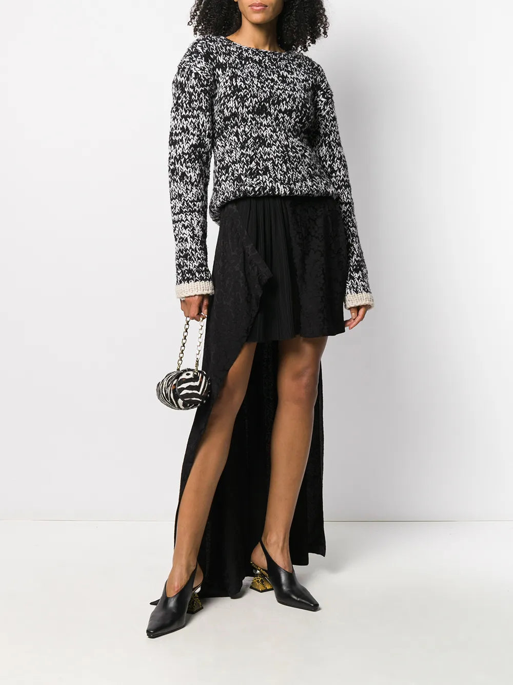 asymmetric jacquard skirt