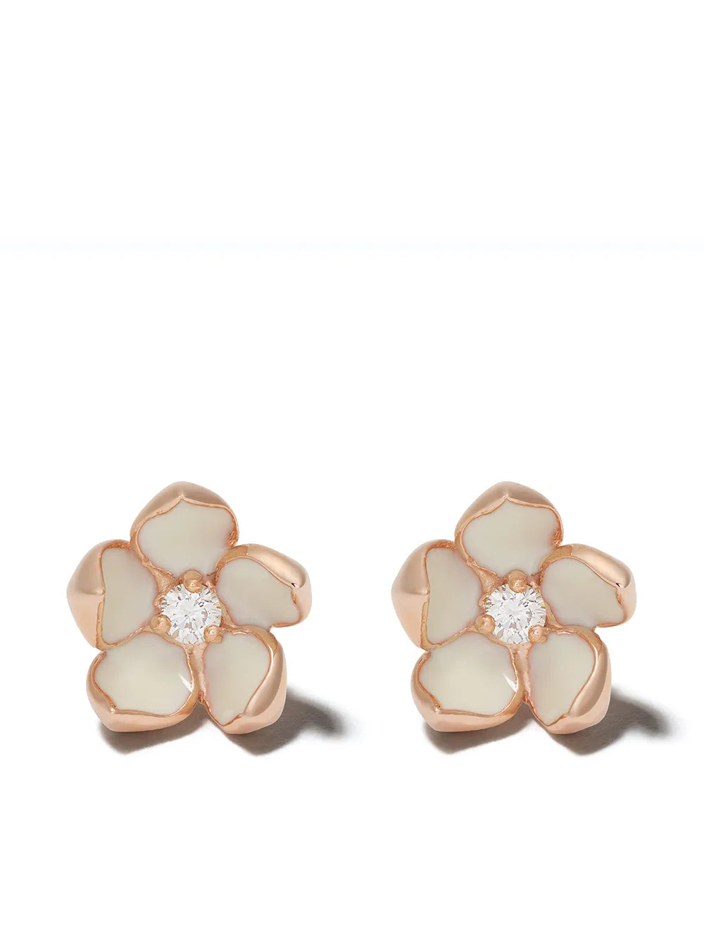 Cherry Blossom diamond flower earrings