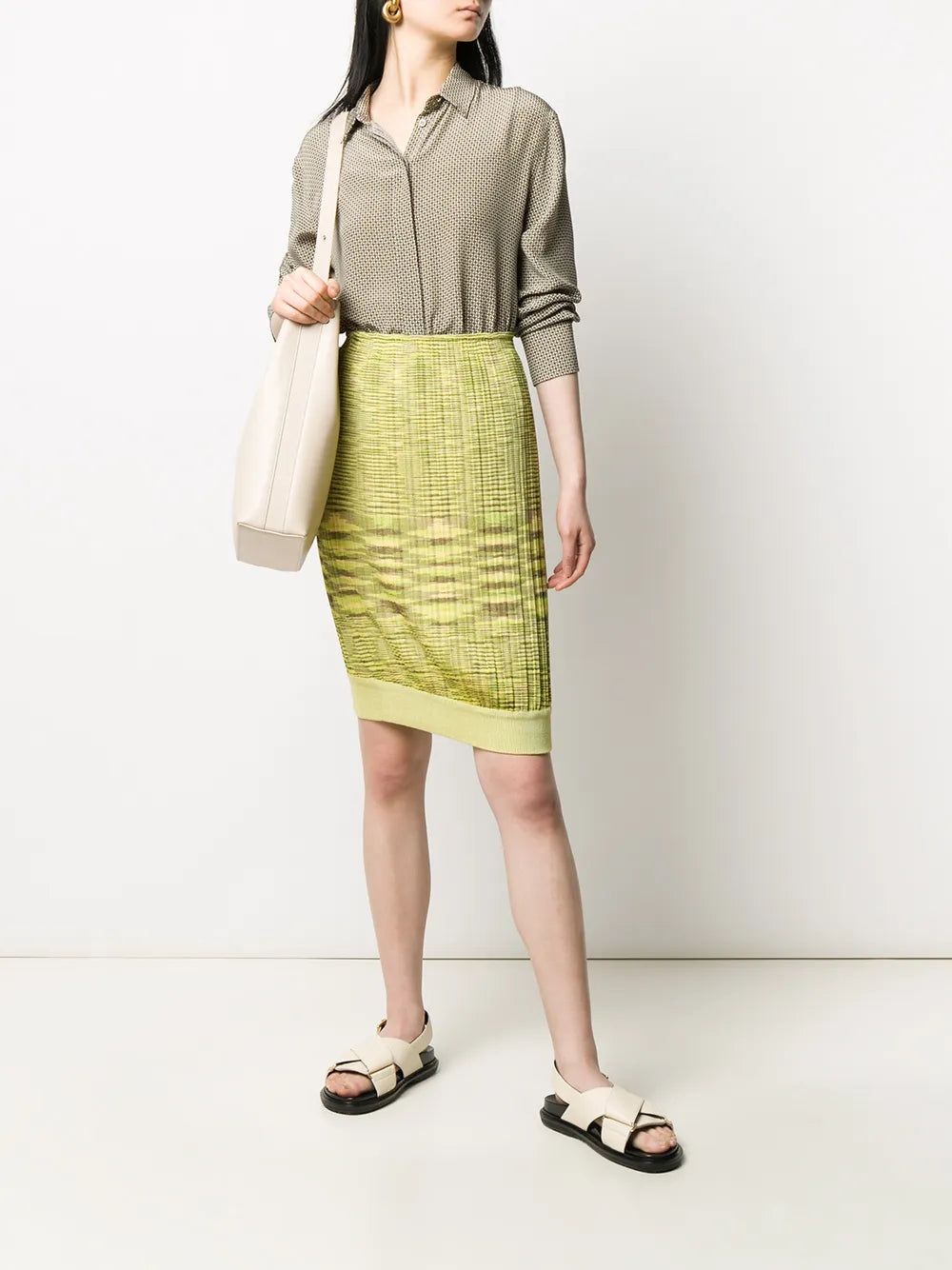 ribbed-knit skirt