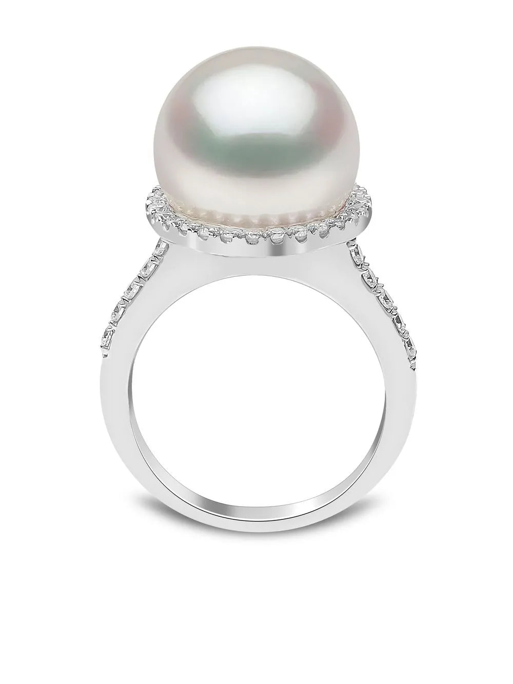 18kt white gold Classic south sea pearls and diamond ring