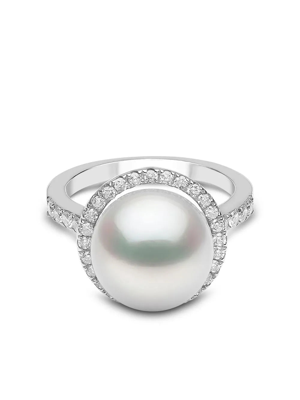18kt white gold Classic south sea pearls and diamond ring