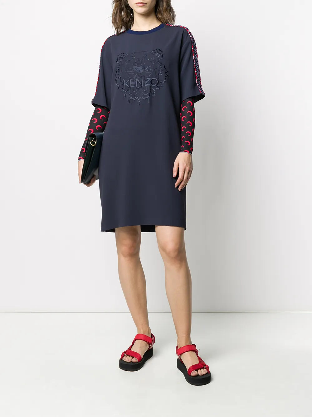 logo-embroidered shift dress