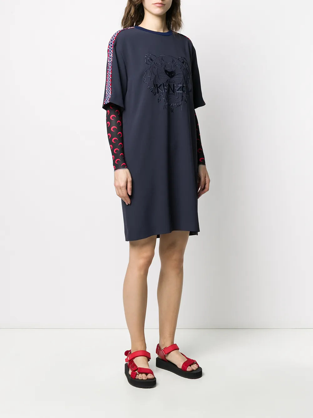 logo-embroidered shift dress