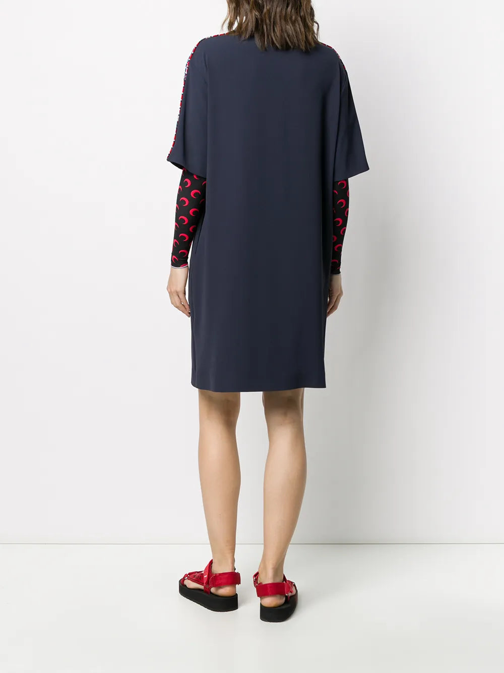 logo-embroidered shift dress