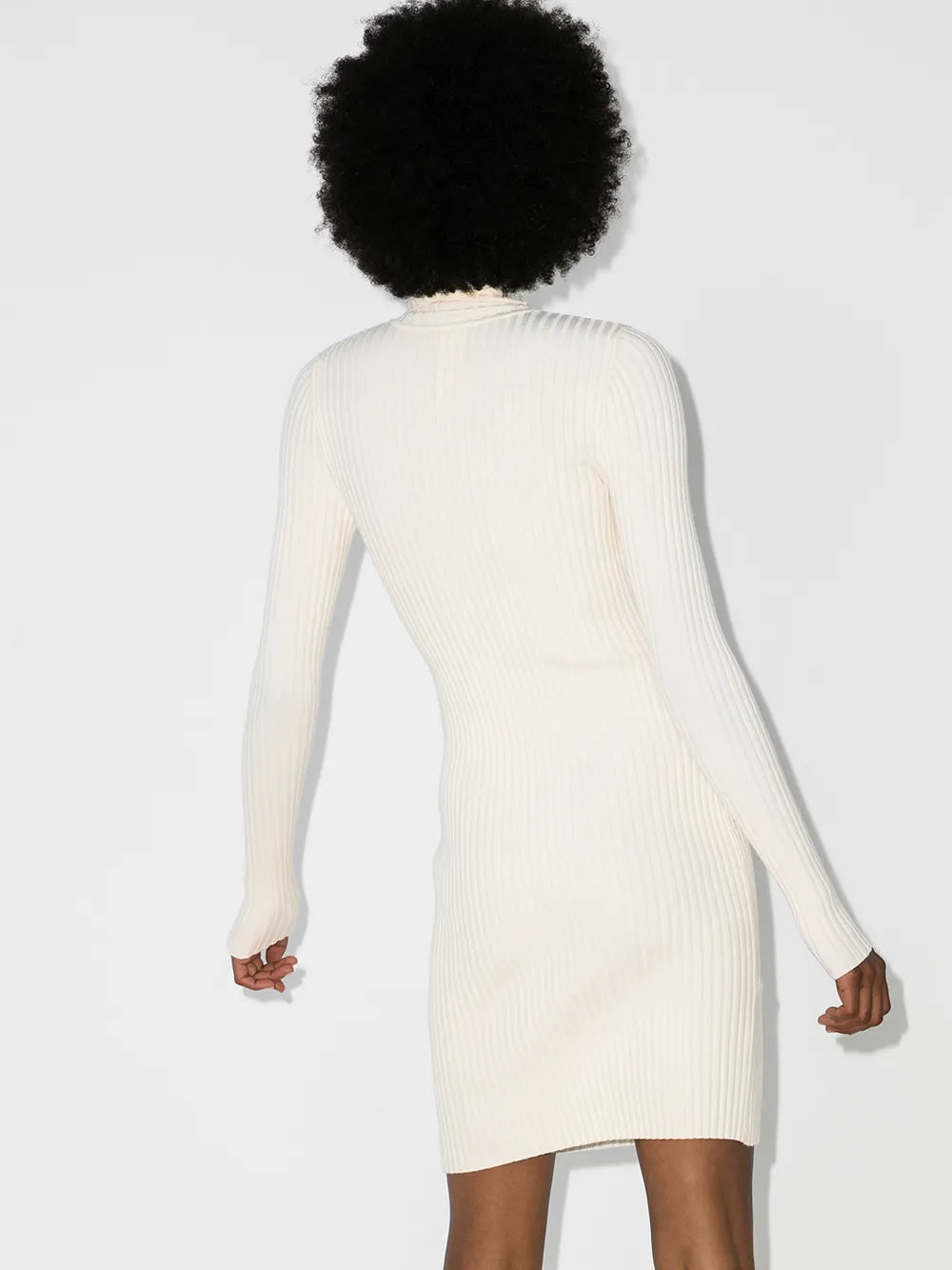 ribbed knit fitted mini dress