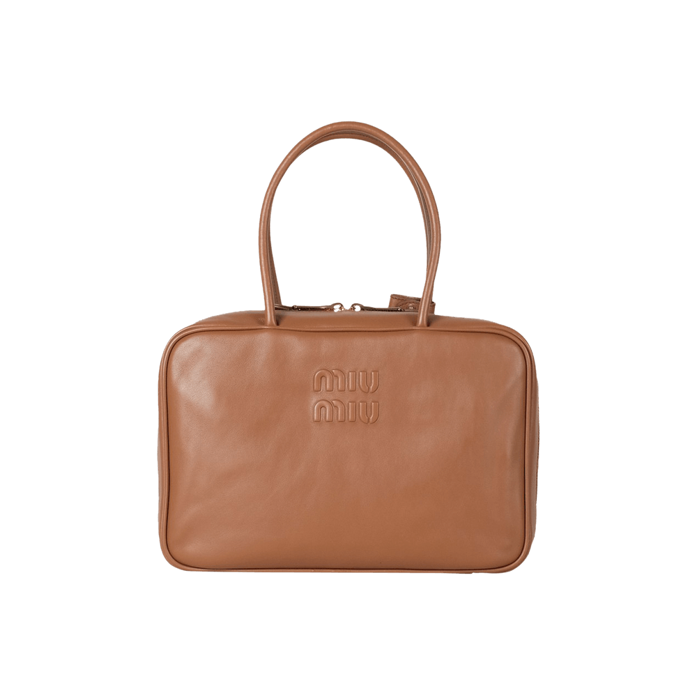 Miu Miu Leather Beau Bag Cognac