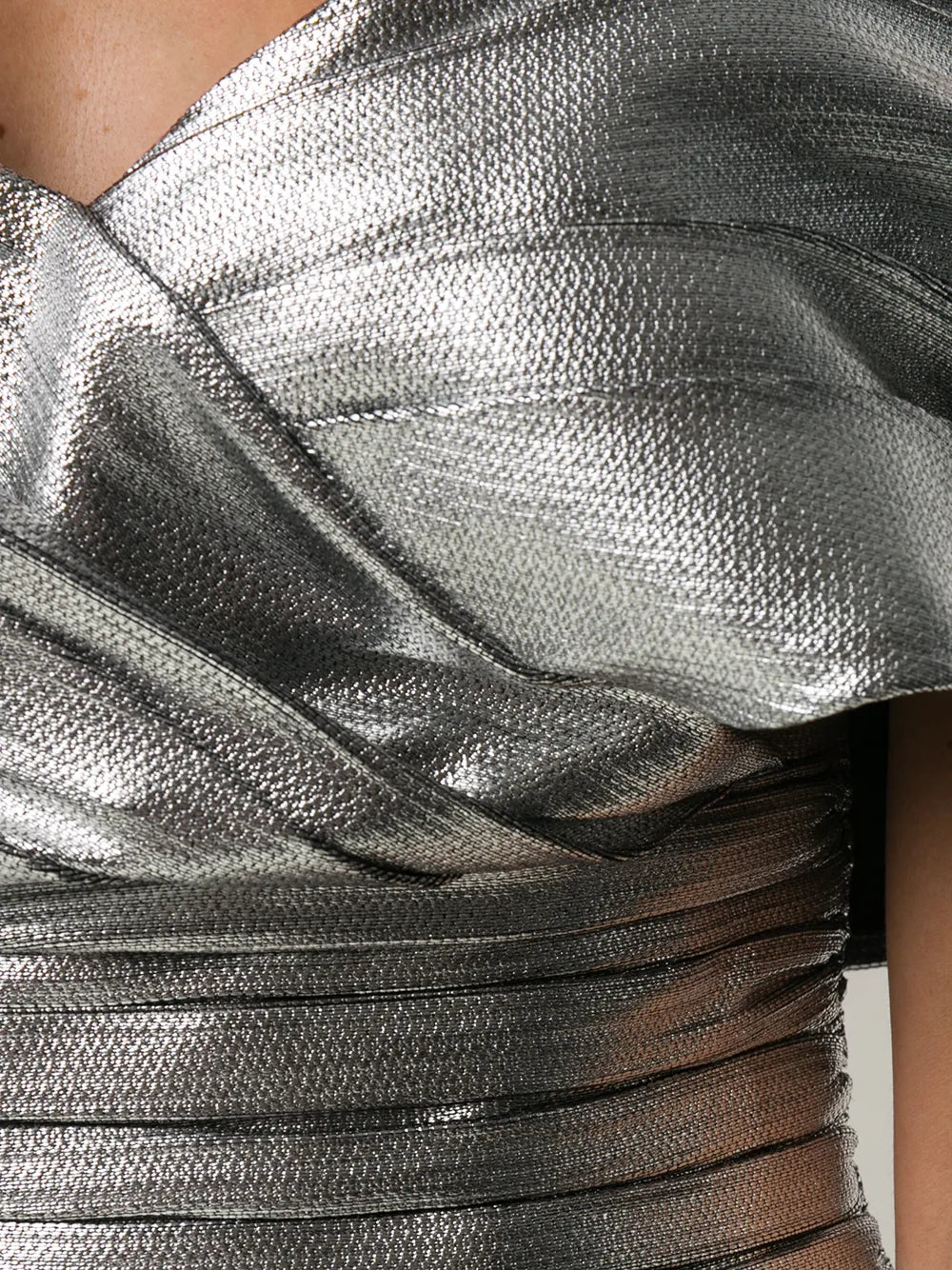 off-the-shoulder draped mini dress