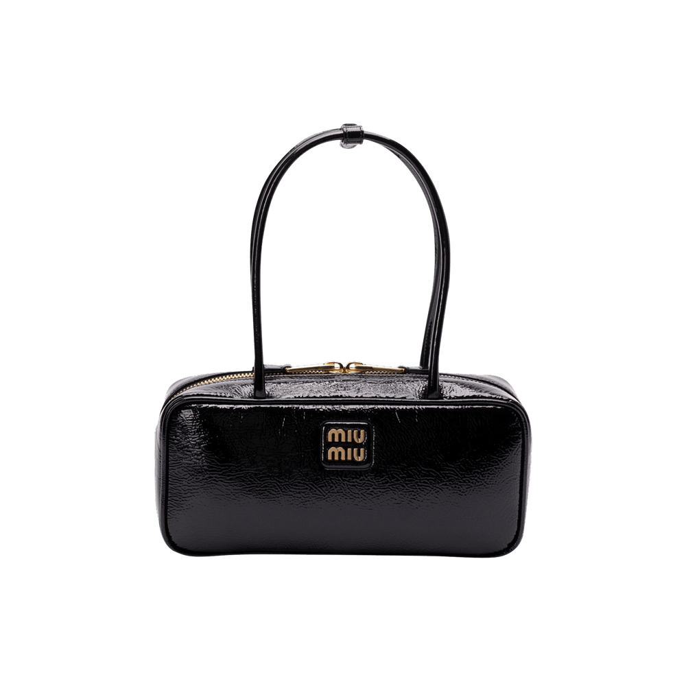 Miu Miu Beau Leather Patchwork Bag Black