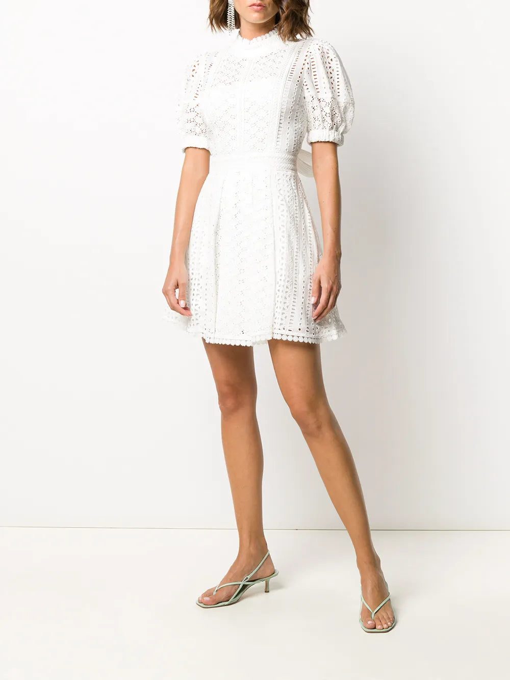 broderie cotton mini dress
