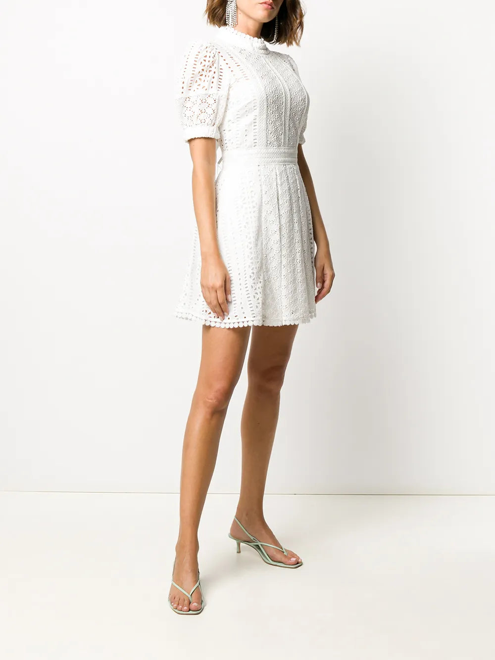 broderie cotton mini dress
