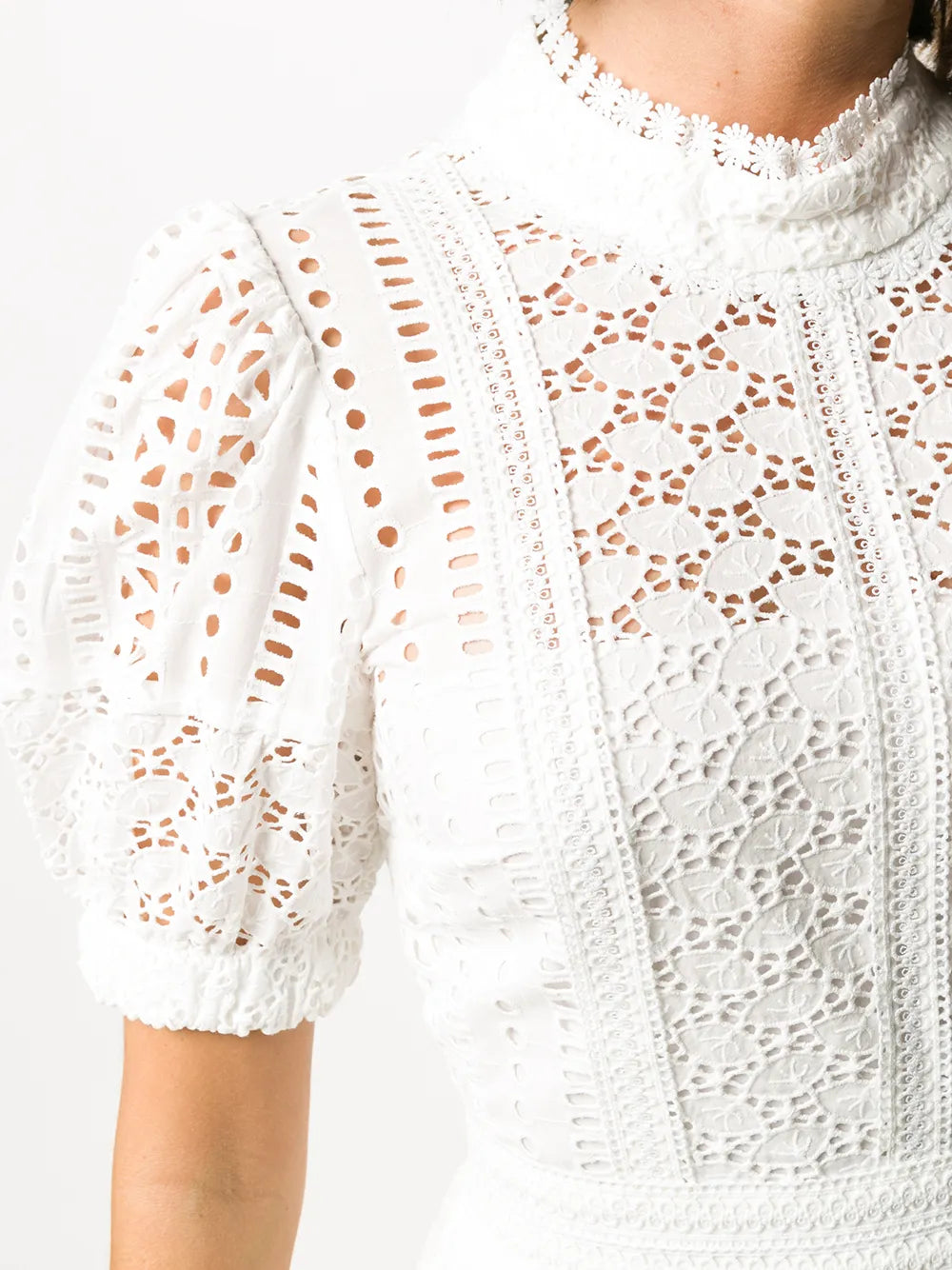 broderie cotton mini dress