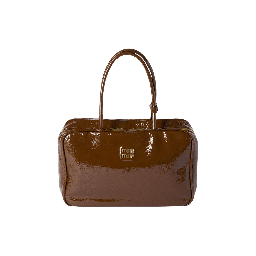 Miu Miu Beau Naplak Patent Leather Bag Palisander