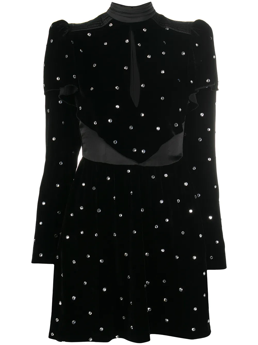 crystal-embellished velvet evening dress
