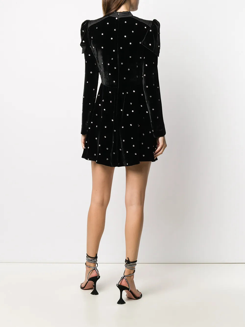 crystal-embellished velvet evening dress