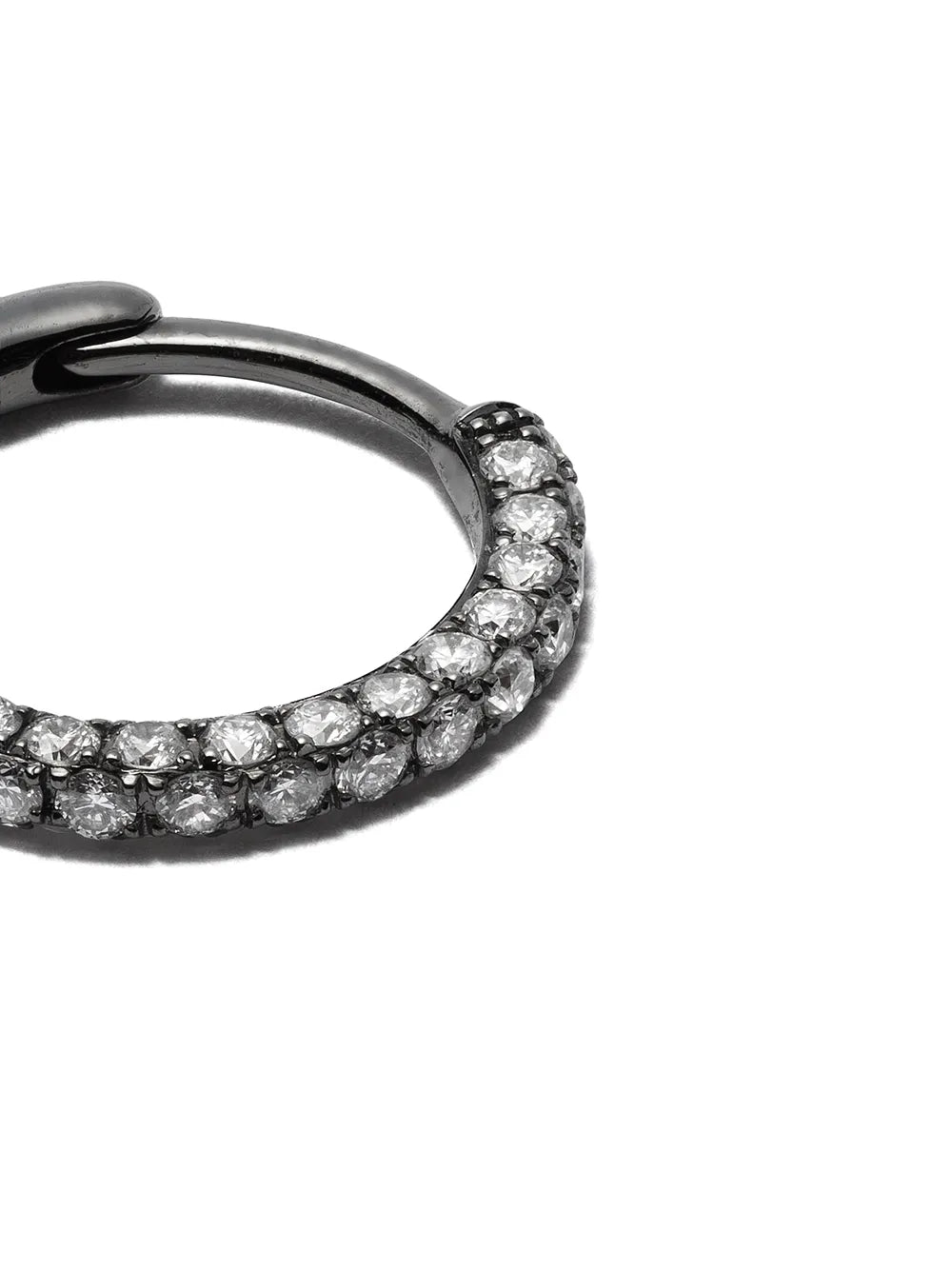 18kt black gold Giulia diamond single hoop