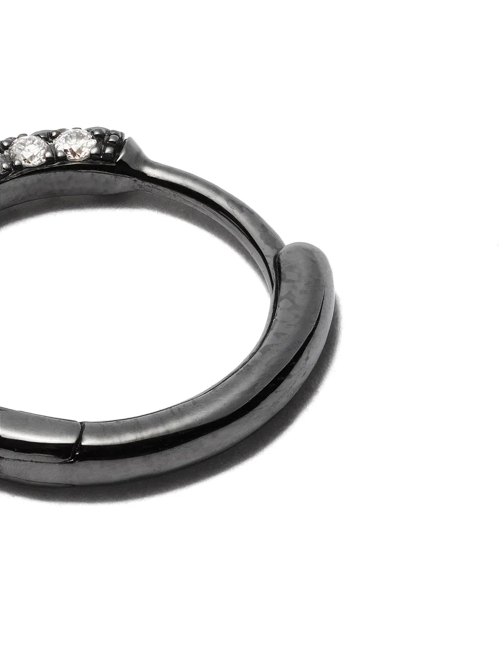 18kt black gold Giulia diamond single hoop