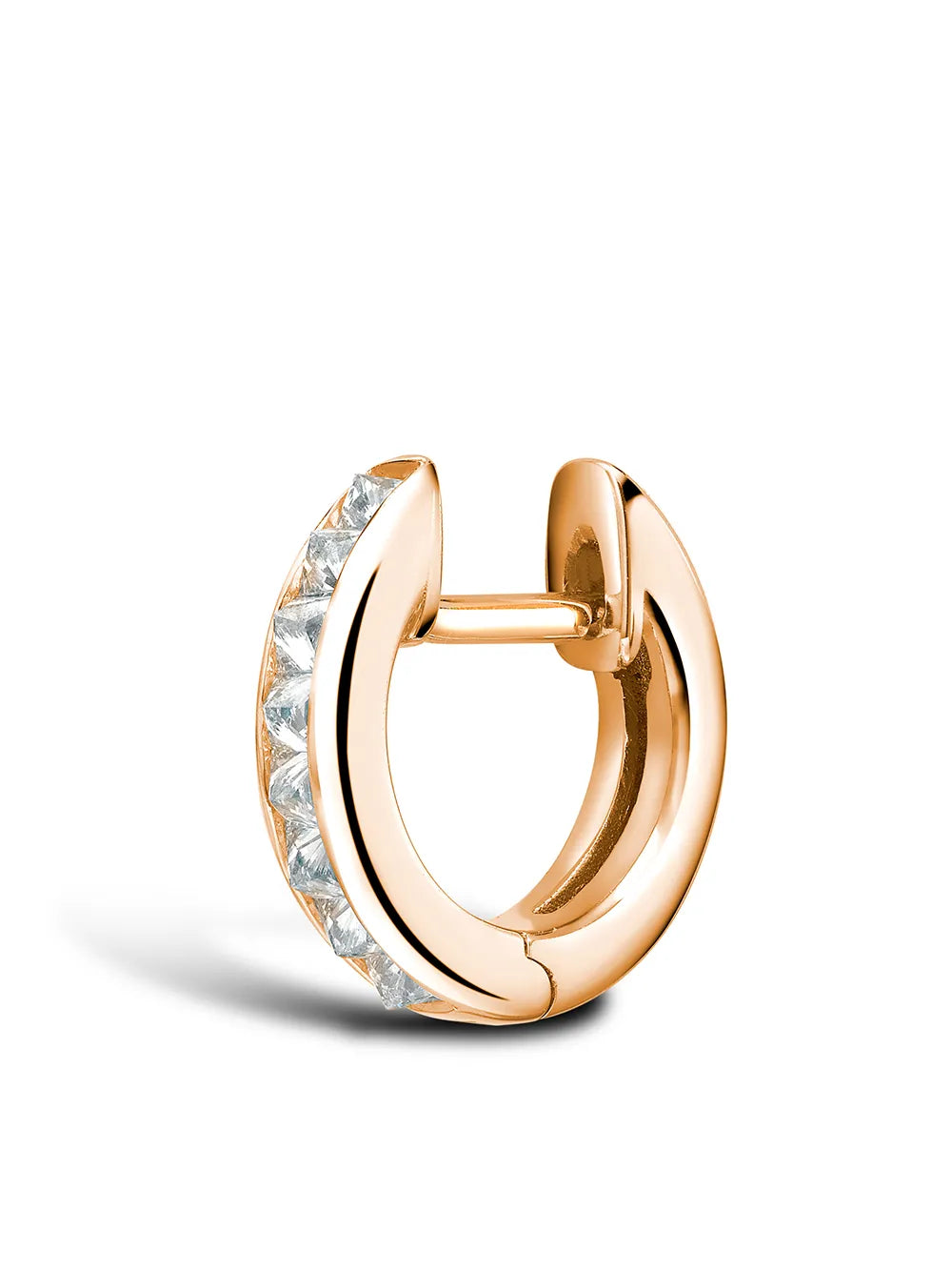18kt rose gold mini RockChic diamond hoop earrings