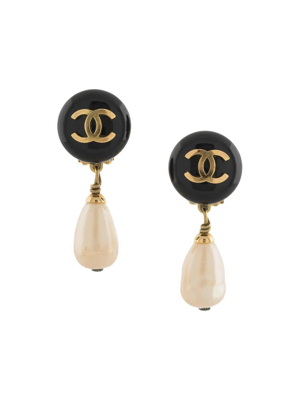 1994 CC dangle clip-on earrings