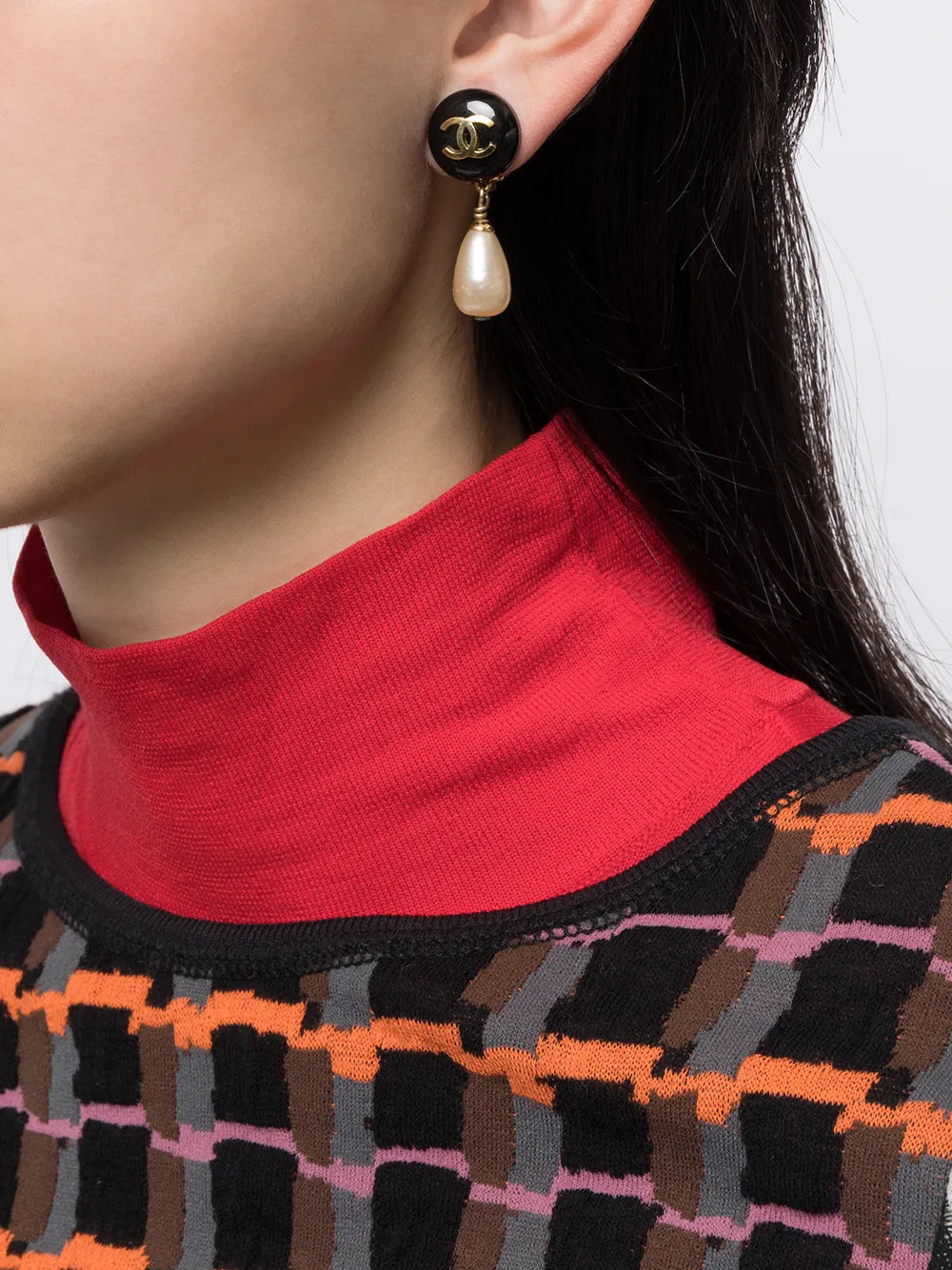 1994 CC dangle clip-on earrings