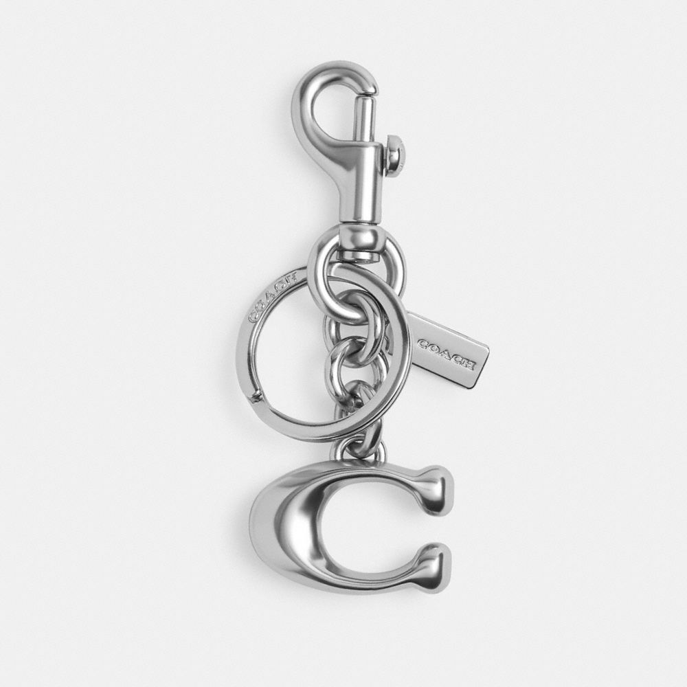Coach Signature Bag Charm Silver